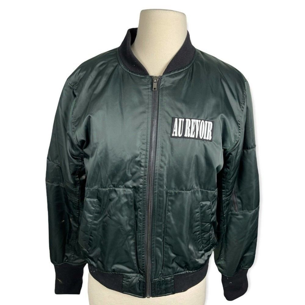 forever 21 au revoir Army Bomber Jacket Green Womens Size Medium